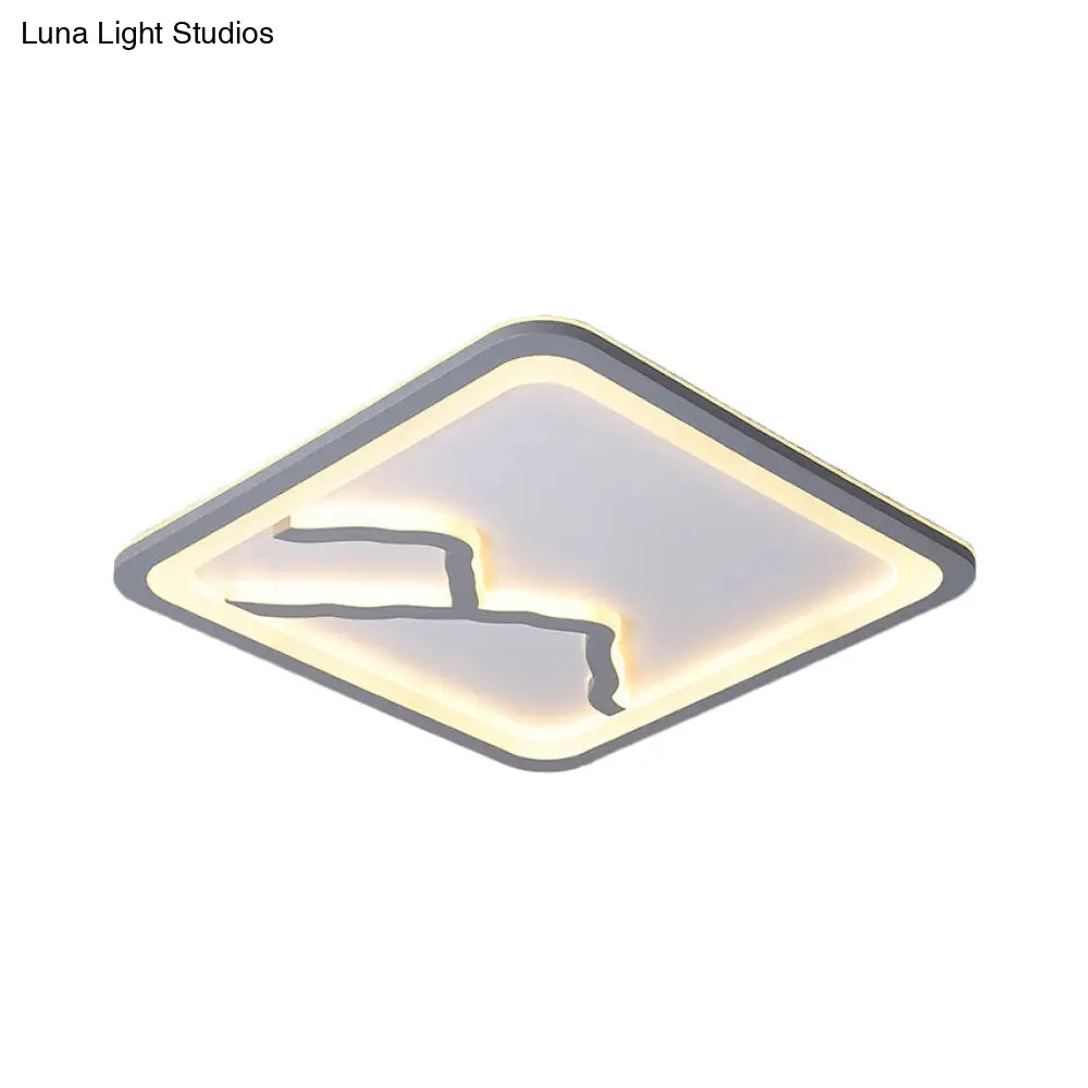 Contemporary Led Acrylic Flush Mount Light In White/Warm - Square/Rectangle 19.5’/23.5’/35.5’ Wide