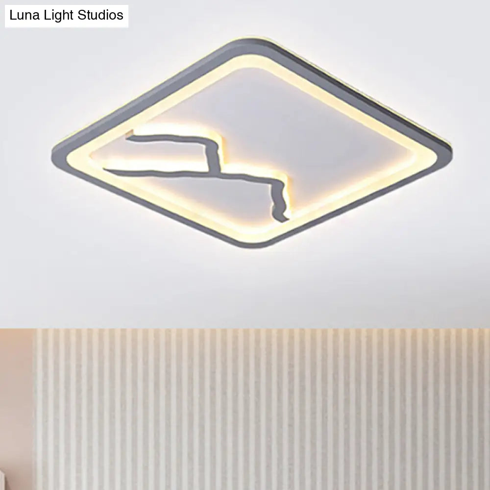 Contemporary Led Acrylic Flush Mount Light In White/Warm - Square/Rectangle 19.5’/23.5’/35.5’ Wide
