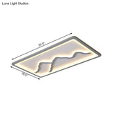Contemporary Led Acrylic Flush Mount Light In White/Warm - Square/Rectangle 19.5’/23.5’/35.5’ Wide
