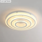 Contemporary Led Acrylic Hoop Ceiling Light In Warm/White - 18’/29.5’ Width
