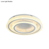 Contemporary Led Acrylic Hoop Ceiling Light In Warm/White - 18’/29.5’ Width