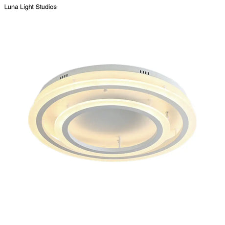 Contemporary Led Acrylic Hoop Ceiling Light In Warm/White - 18’/29.5’ Width