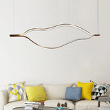 Contemporary Led Acrylic Pendant Chandelier - White Wave Sheet Design 23.5’/31.5’/39’ Wide