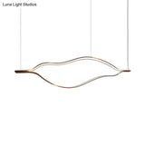 Contemporary Led Acrylic Pendant Chandelier - White Wave Sheet Design 23.5’/31.5’/39’ Wide