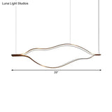 Contemporary Led Acrylic Pendant Chandelier - White Wave Sheet Design 23.5’/31.5’/39’ Wide