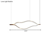 Contemporary Led White Wave Chandelier - 23.5/31.5/39 Wide Acrylic Pendant Lighting Fixture In
