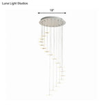 Contemporary Led Acrylic Spiral Hanging Star Lights - 8/12/18 Heads Warm/White Light