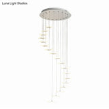 Contemporary Led Acrylic Spiral Hanging Star Lights - 8/12/18 Heads Warm/White Light