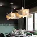 Contemporary Led Acrylic Suspension Light - White/Red Irregular Pendant For Dining Table White