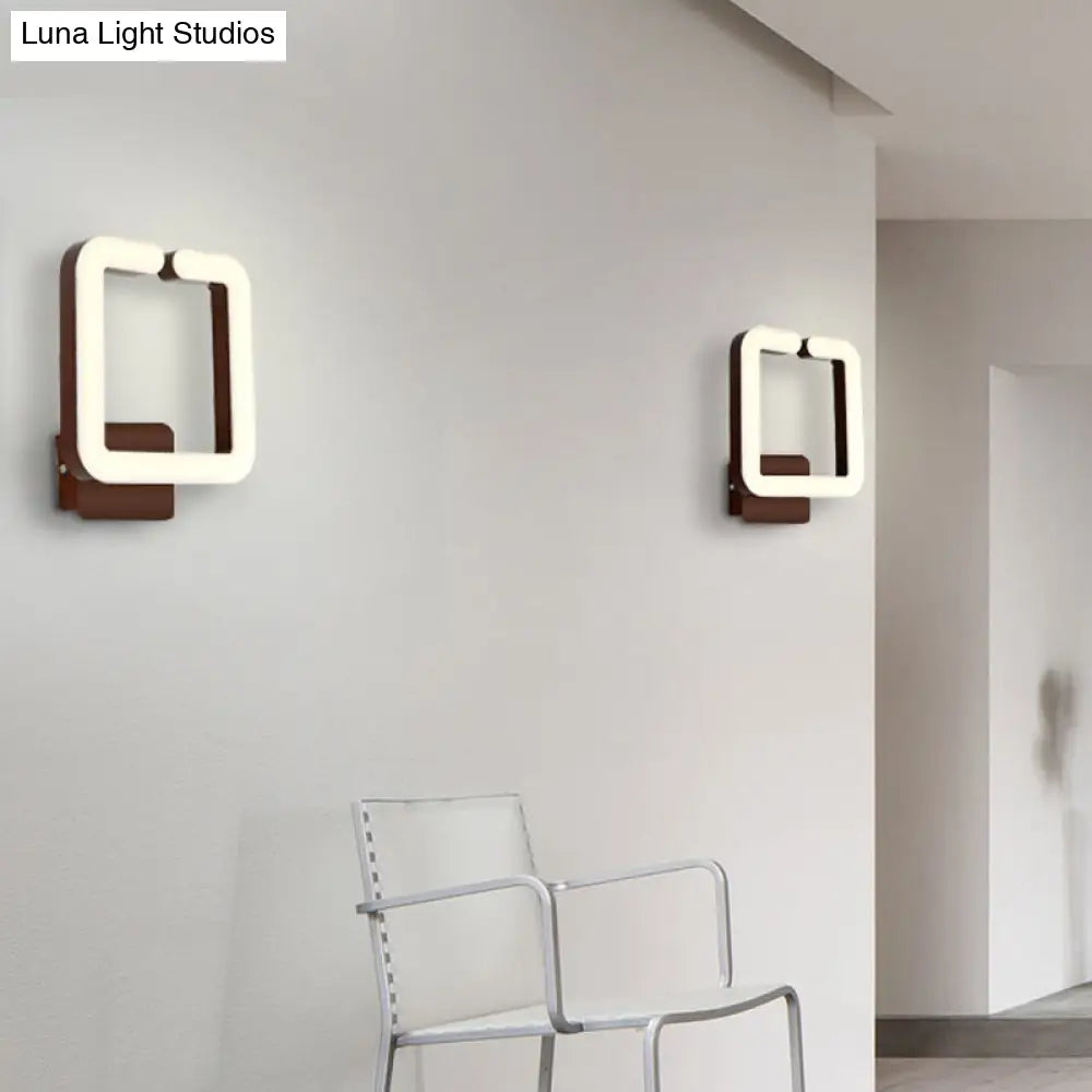 Contemporary Led Acrylic Wall Sconce - Square Frame Design 1 Light Warm/White/Natural