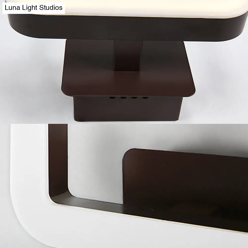 Contemporary Led Acrylic Wall Sconce - Square Frame Design 1 Light Warm/White/Natural