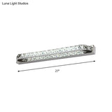 Contemporary Led Bathroom Vanity Wall Light With Clear/Champagne Crystal - 16/22 Width Warm/White