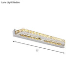 Contemporary Led Bathroom Vanity Wall Light With Clear/Champagne Crystal - 16/22 Width Warm/White