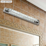 Contemporary Led Bathroom Vanity Wall Light With Clear/Champagne Crystal - 16/22 Width Warm/White