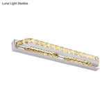 Contemporary Led Bathroom Vanity Wall Light With Clear/Champagne Crystal - 16/22 Width Warm/White