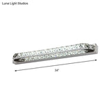 Contemporary Led Bathroom Vanity Wall Light With Clear/Champagne Crystal - 16/22 Width Warm/White