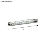 Contemporary Led Bathroom Vanity Wall Light With Clear/Champagne Crystal - 16/22 Width Warm/White