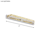 Contemporary Led Bathroom Vanity Wall Light With Clear/Champagne Crystal - 16/22 Width Warm/White