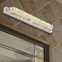 Contemporary Led Bathroom Vanity Wall Light With Clear/Champagne Crystal - 16/22 Width Warm/White