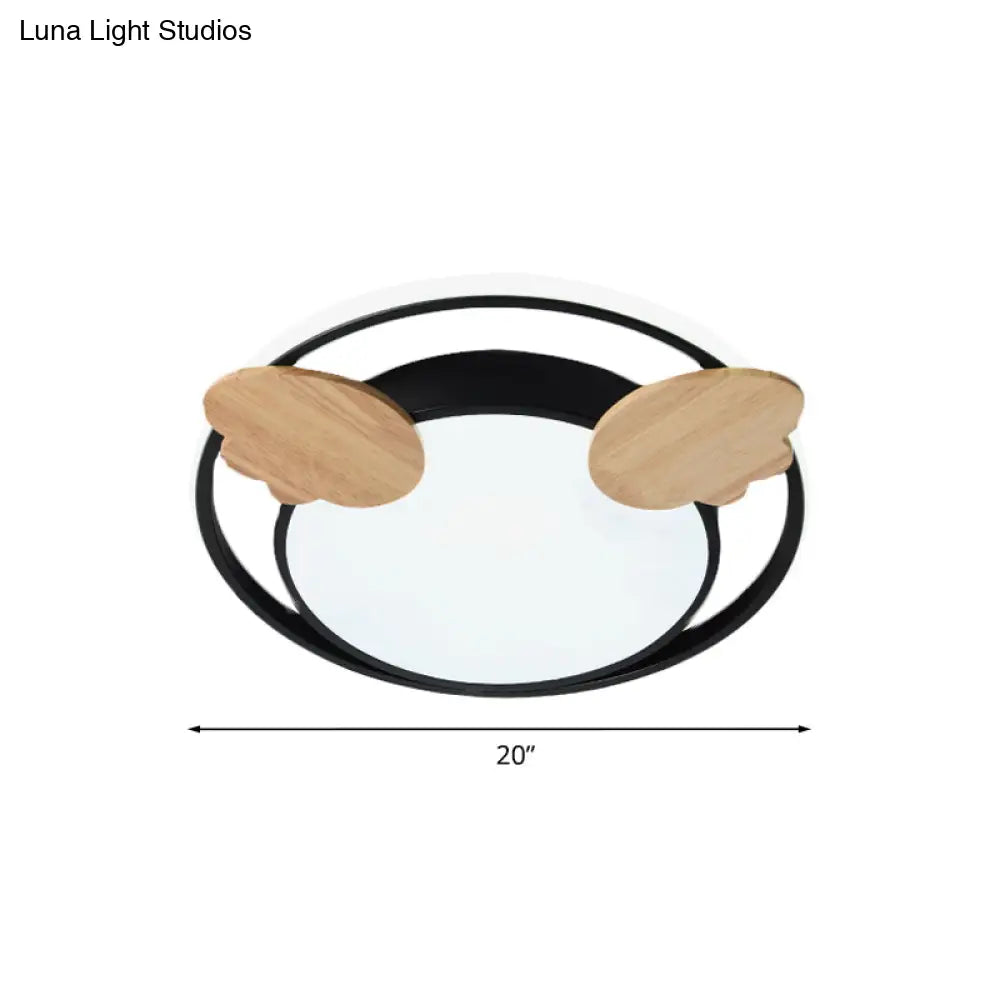 Contemporary Led Bedroom Flush Light With Acrylic Shade & Rainbow Bridge/Windmill/Carrot Décor