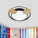 Contemporary Led Bedroom Flush Light With Acrylic Shade & Rainbow Bridge/Windmill/Carrot Décor