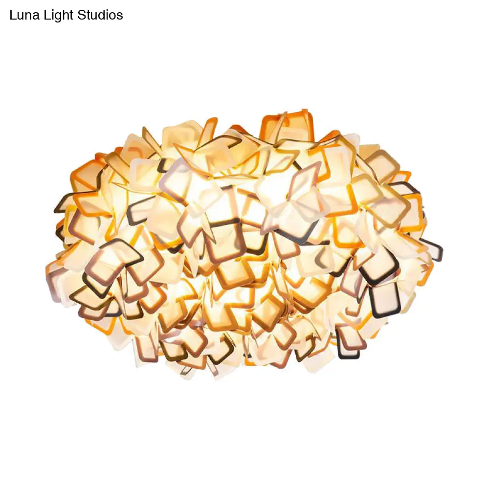 Contemporary Led Blossoming Flower Acrylic Flush Mount Ceiling Light Fixture In White/Black/Blue