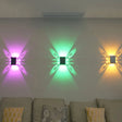Contemporary Led Butterfly Wall Lamp With Chrome Finish And Aluminum Shade Multi-Color Lighting /