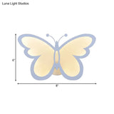 Contemporary Led Butterfly Wall Mounted Night Lamp - Modern 1/3 Lights Sconce White Acrylic