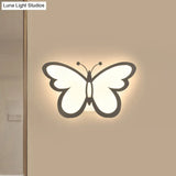 Contemporary Led Butterfly Wall Mounted Night Lamp - Modern 1/3 Lights Sconce White Acrylic
