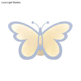 Contemporary Led Butterfly Wall Mounted Night Lamp - Modern 1/3 Lights Sconce White Acrylic