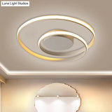 Contemporary Led Ceiling Flush Mount In Black/White - 18’/23.5’ Wide With Warm/White Light