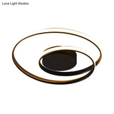 Contemporary Led Ceiling Flush Mount In Black/White - 18’/23.5’ Wide With Warm/White Light