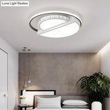 Contemporary Led Ceiling Lamp: White Acrylic Flush Mount For Kids’ Bedroom