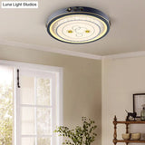 Contemporary Led Ceiling Light - Acrylic White Flush Mount Remote Control Stepless Dimming 3 Color
