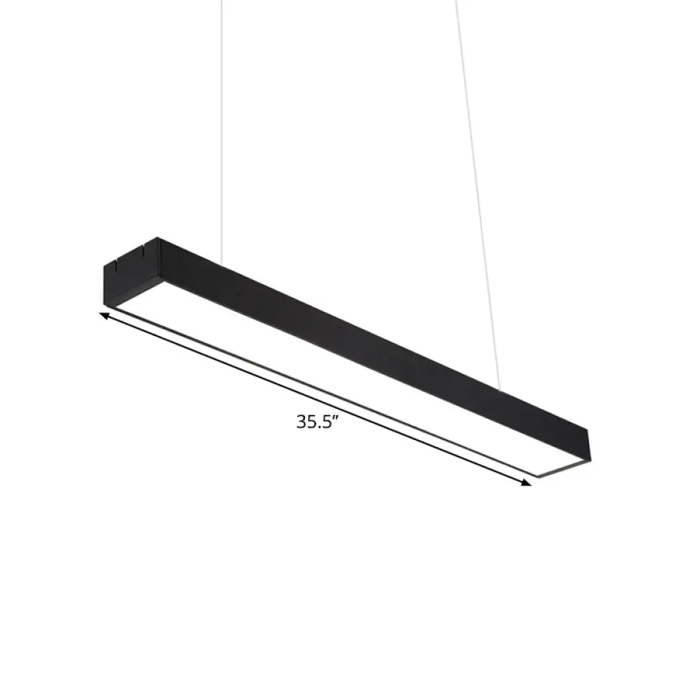 Contemporary Rectangular Acrylic Office Ceiling Light - Led Flush Mount Black Finish Wider Options