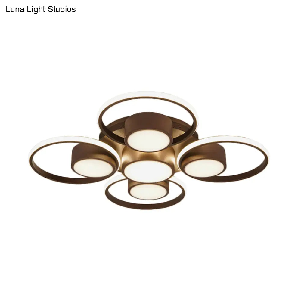 Contemporary Led Ceiling Light With Acrylic Shade Available In Warm/White - 2/4/6 Lights Flush