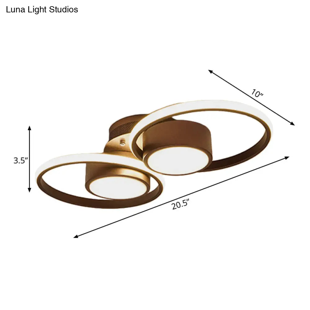 Contemporary Led Ceiling Light With Acrylic Shade Available In Warm/White - 2/4/6 Lights Flush