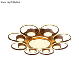 Contemporary Led Ceiling Light With Acrylic Shade Available In Warm/White - 2/4/6 Lights Flush