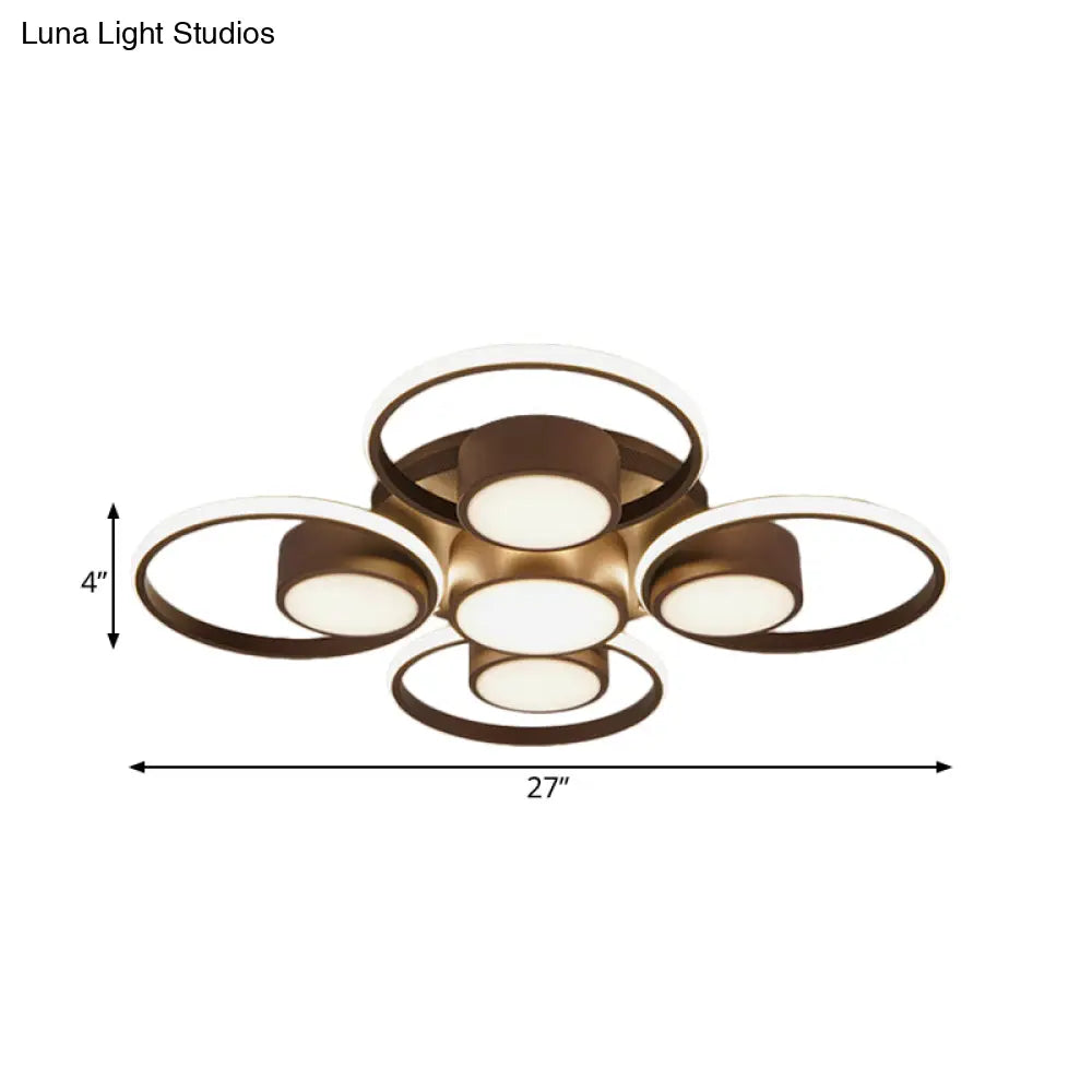 Contemporary Led Ceiling Light With Acrylic Shade Available In Warm/White - 2/4/6 Lights Flush