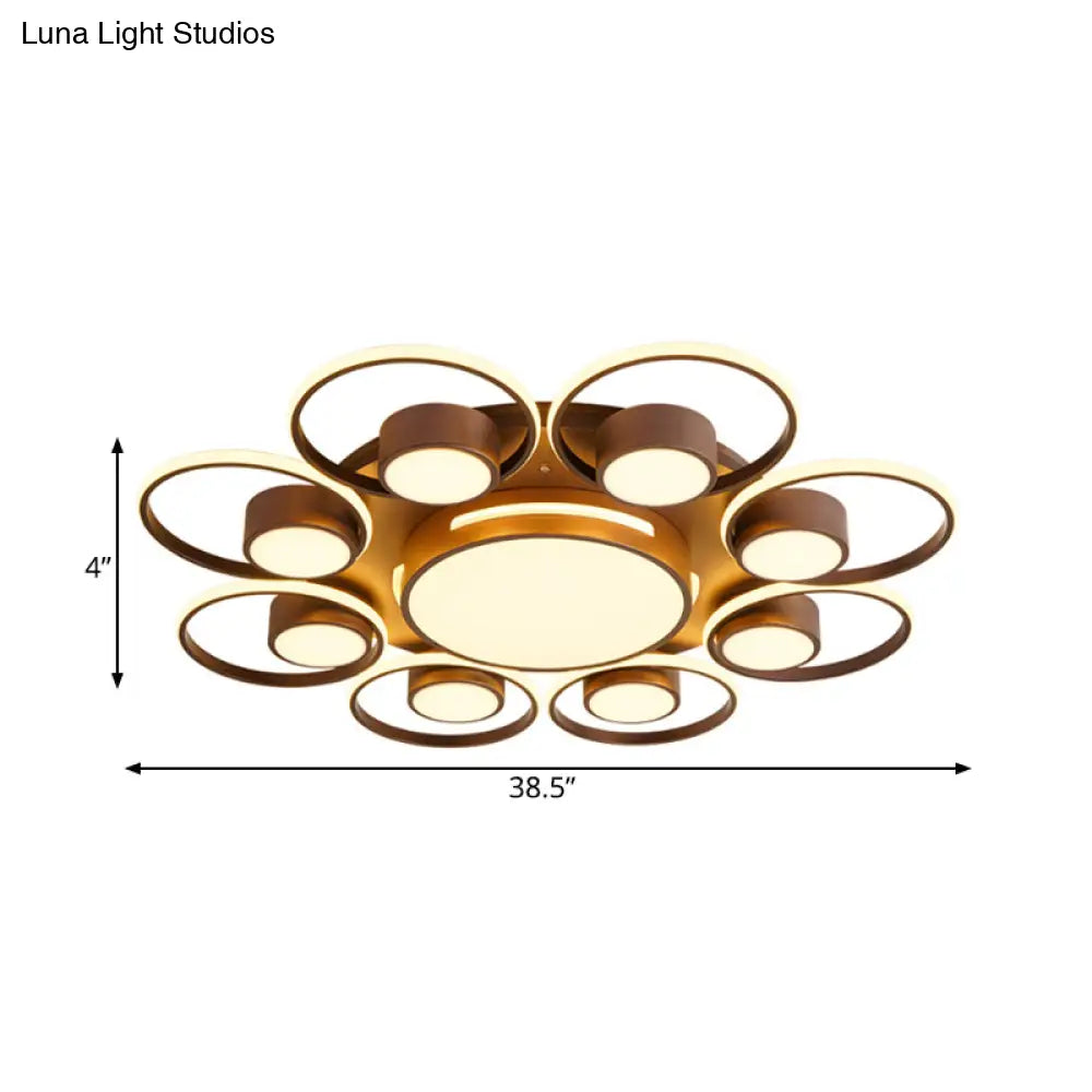 Contemporary Led Ceiling Light With Acrylic Shade Available In Warm/White - 2/4/6 Lights Flush