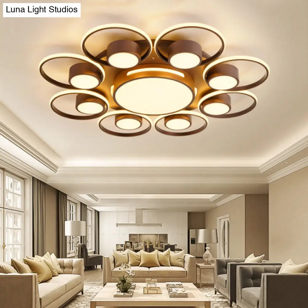 Contemporary Led Ceiling Light With Acrylic Shade Available In Warm/White - 2/4/6 Lights Flush