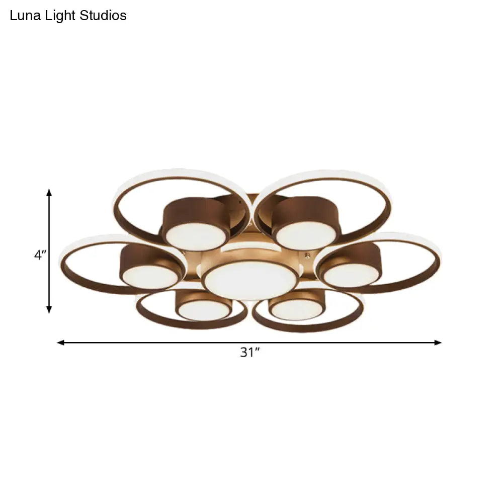 Contemporary Led Ceiling Light With Acrylic Shade Available In Warm/White - 2/4/6 Lights Flush