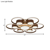 Contemporary Led Ceiling Light With Acrylic Shade Available In Warm/White - 2/4/6 Lights Flush