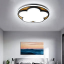 Contemporary Led Ceiling Mount Light For Kid’s Bedroom – Flat Blossom Design Black / 16.5’ Warm