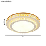 Contemporary Led Ceiling Mount Light In White With Crystal Design - Round/Hexagon/Rhombus Shape