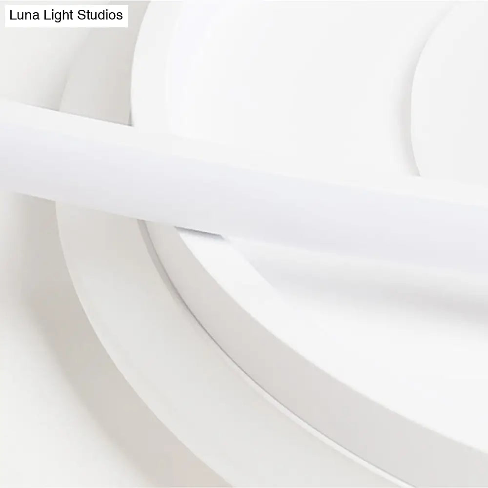 Contemporary Led Ceiling Mount Light With Acrylic Panel - Planet Slim Design White Ideal For Girls