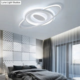 Contemporary Led Ceiling Mount Light With Acrylic Panel - Planet Slim Design White Ideal For Girls