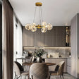 Contemporary Led Chandelier Pendant Light With Clear Glass Ball Shape In Gold 6 / Natural