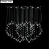Contemporary Led Chrome Love Heart Flush Mount Light For Dining Room - Crystal Orb
