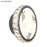 Contemporary Led Circular Wall Light - Clear Crystal Design Warm Or White Option Mounted Lighting